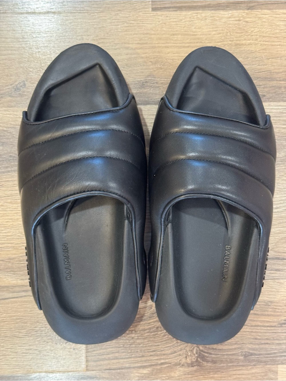 Balmain Black Quilted Slip-On Loafers - Picture 5 of 9